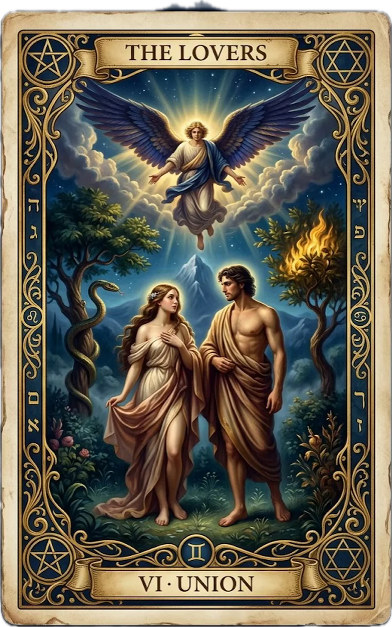 The Lovers tarot card