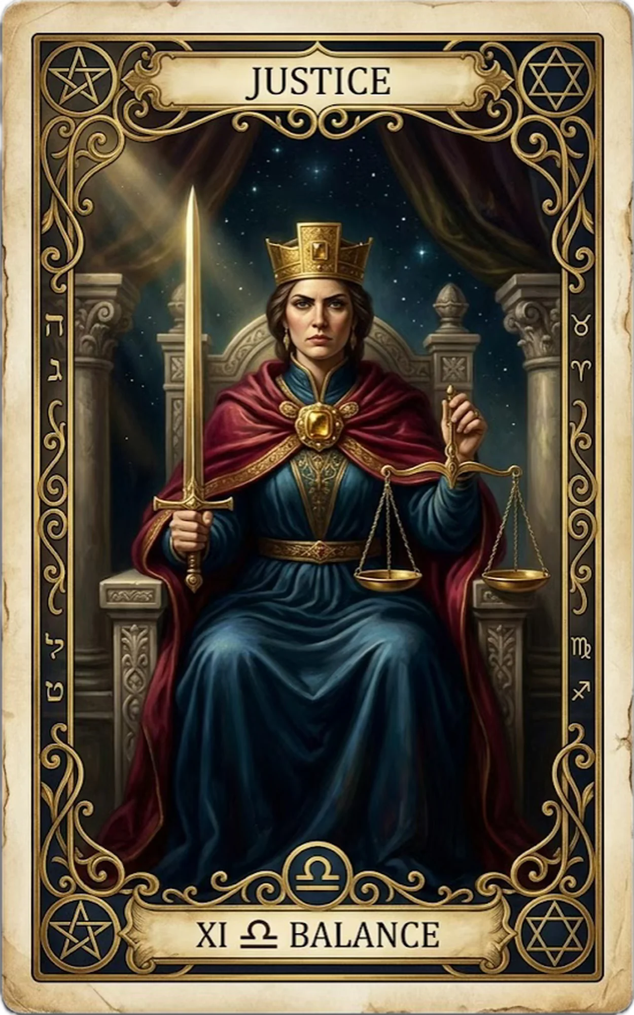Justice tarot card