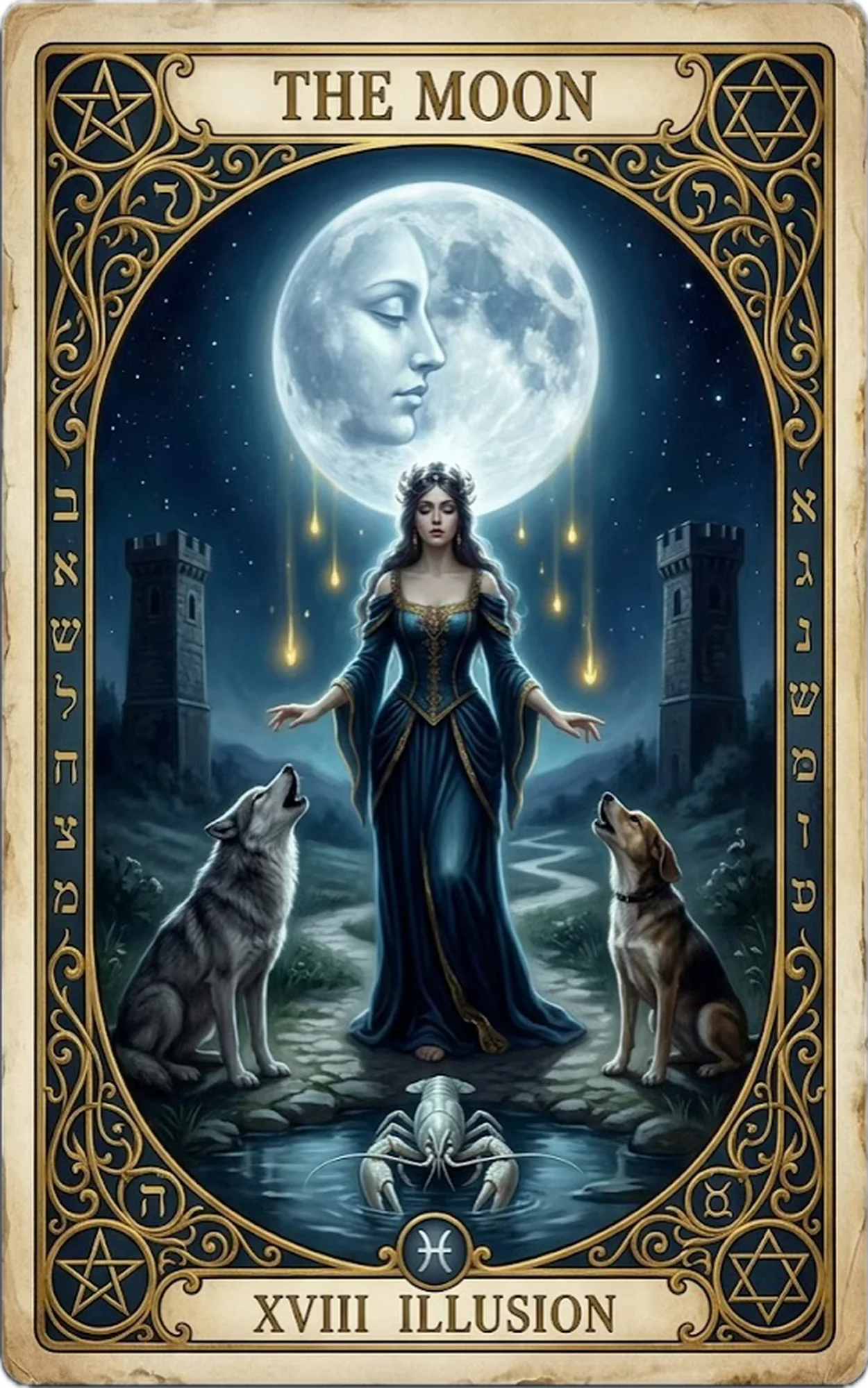 The Moon tarot card